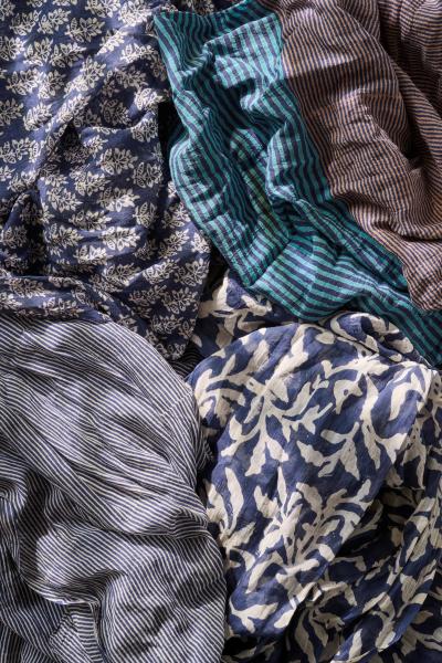 IB Laursen Halstuch Baumwolle blau